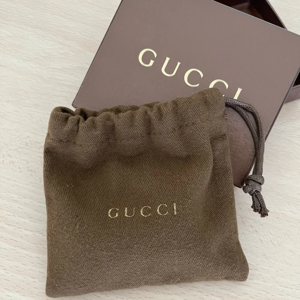 Vintage Gucci GG Key Fob Red Blue Sherry Line Dust Bag Box Collectible 1970’s